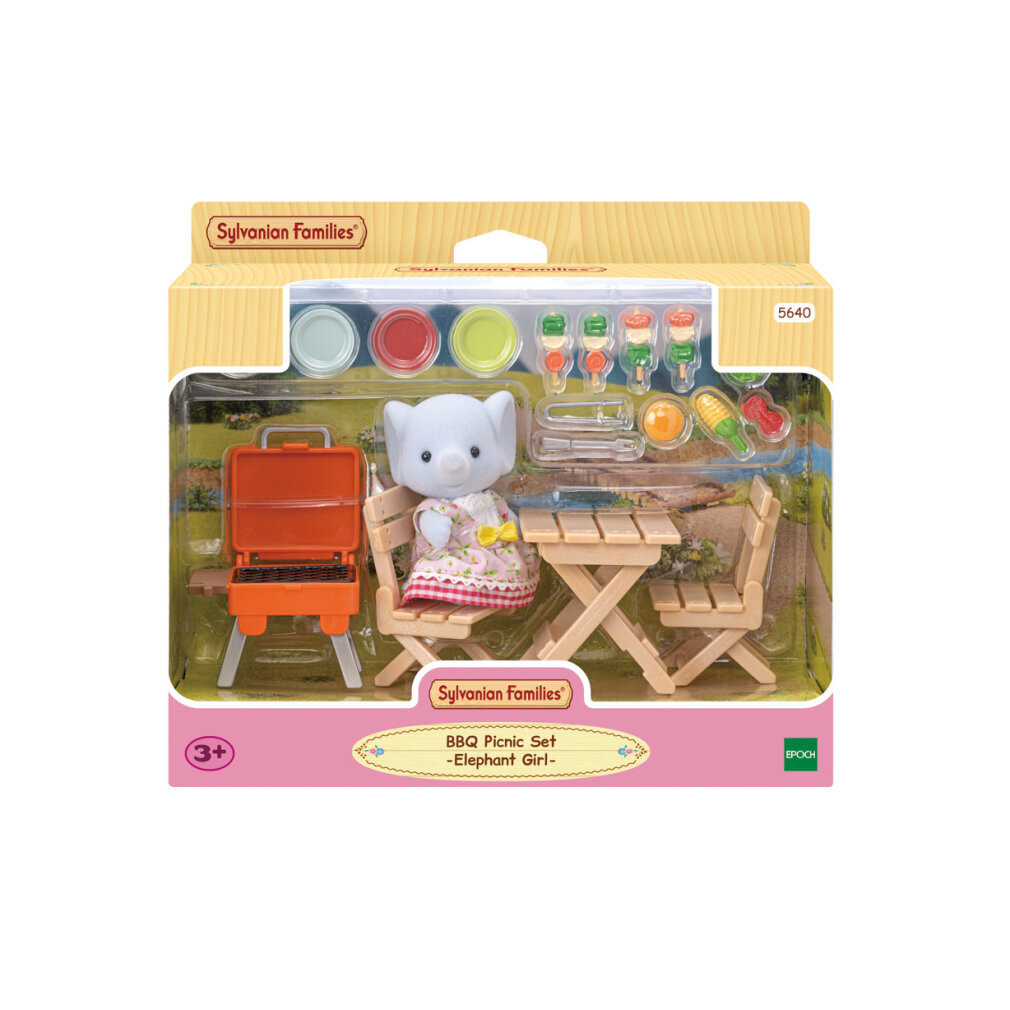 Sylvanian Families Miniature Figurine The Elephant Girl met Picnic Set
