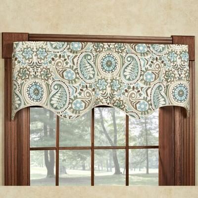 A. L. Ellis Inc Paisley Prism Filler Valance Latte 50 x 15, 50 x 15, Latte