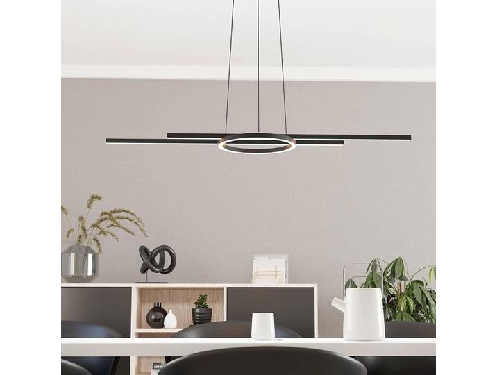 Eglo LED Smart Pendelleuchte Zillerio-Z Schwarz 116cm 17W 2068lm CCT 2700K-6500K Dimmbar App Google Alexa Bluetooth ZigBee