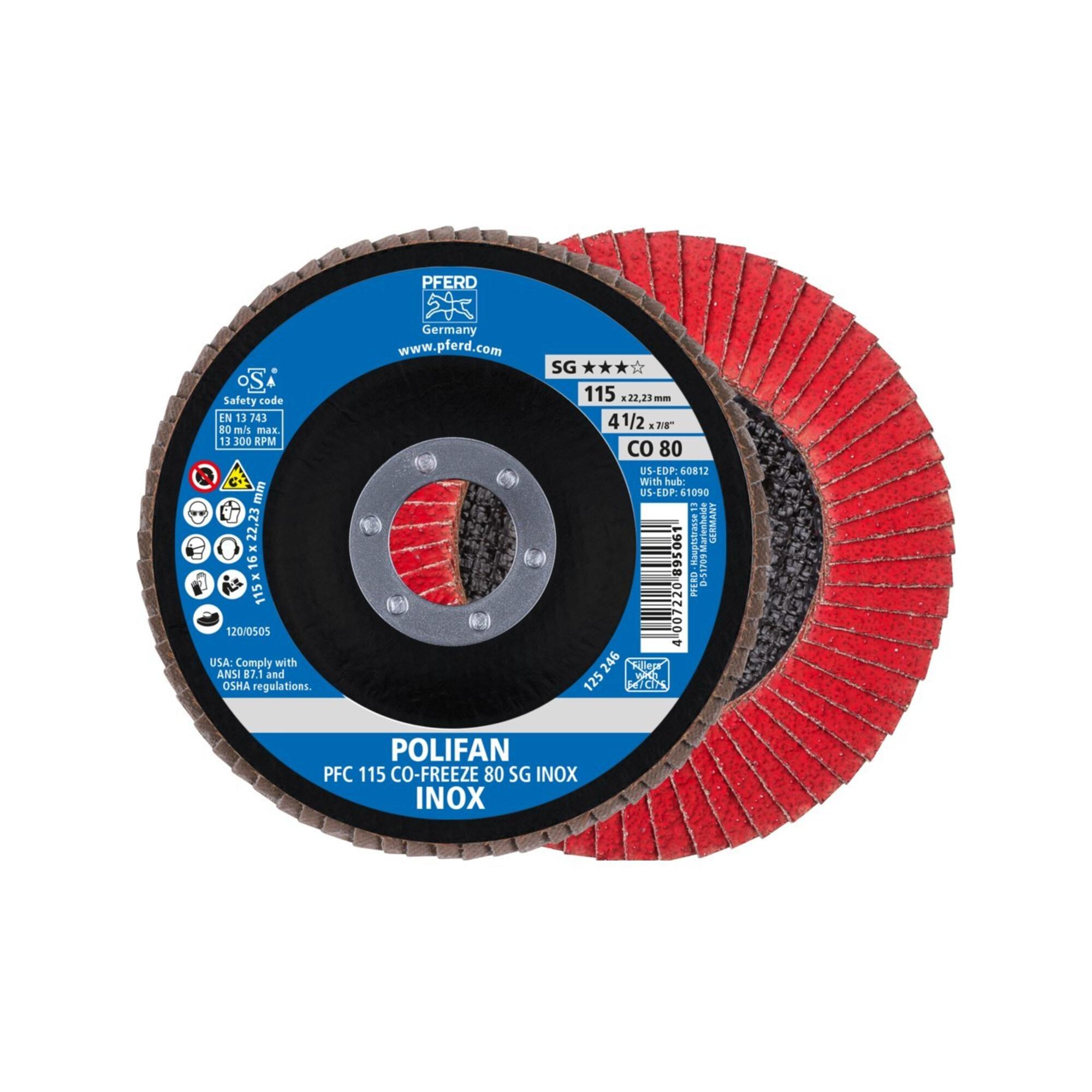 Pferd Fächerschleifscheibe COFREEZE gewölbt 115mm K80 (67711580)