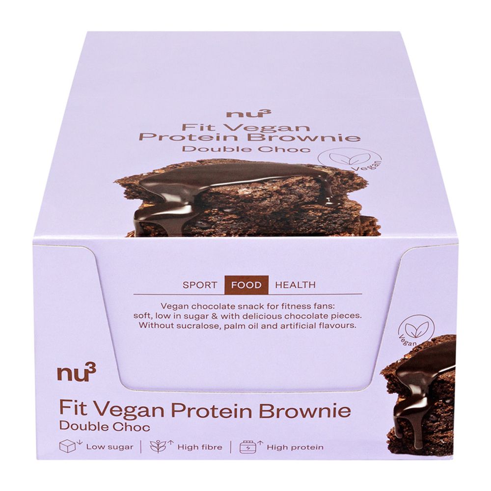 nu3 Fit Vegan Protein Brownie Box 12x50 g Riegel