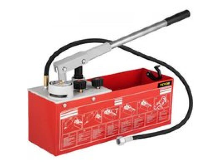 VEVOR Prüfpumpe Abdrückpumpe Druckprüfpumpe Füllpumpe Befüllpumpe Druckprobepumpe Hydrostatische Testpumpe Hydraulikdruckprüfpumpe 60 bar / 860 psi / 6 MPa Wasserdruckprüfer 12 L Tankvolumen