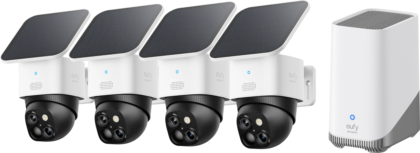 eufyCam Solo S340 (4er‑Pack) und HomeBase™ S380