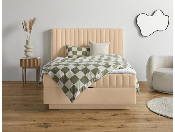 Boxbett HOMSY BY ANA JOHNSON Moonio inkl. Bettkasten , beige, B:167cm L:214cm, Komplettbetten, erhältlich in verschiedenen Breiten und Härtegraden