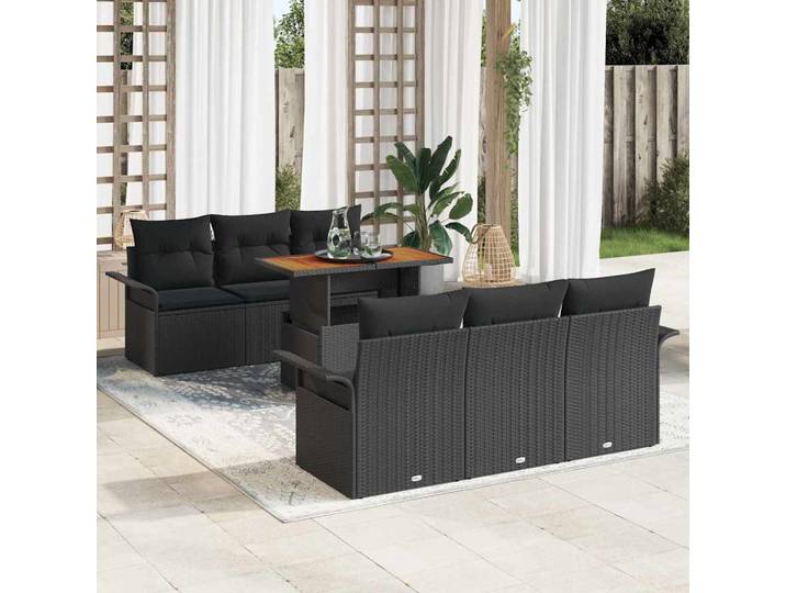 vidaXL Garten-Sofa-Set 7 stk. Schwarz