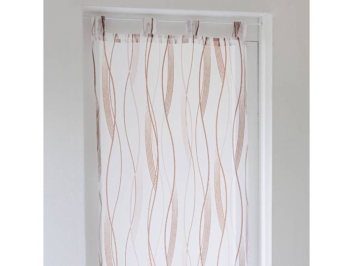 Vitrage voile imprimé vagues finition pattes - Blancheporte