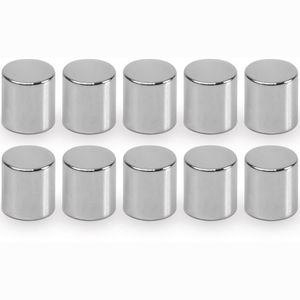 Maul Magnete 61806, silber, Neodym Magnet, Ø 5 mm, Höhe 5 mm, Stabmagnet, 10 Stück