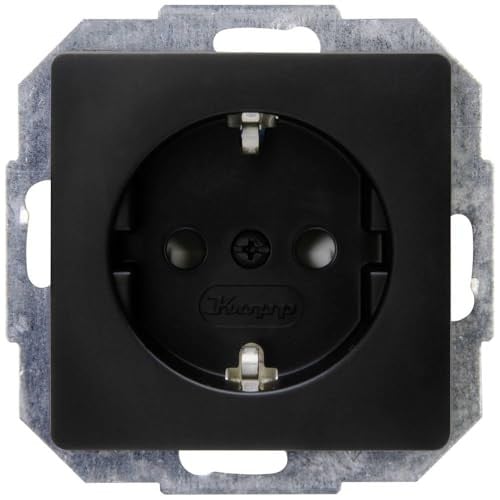 Kopp Paris wandcontactdoos, inbouw, zwart, IP20