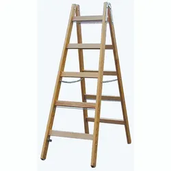 Doppelleiter Krause Holz - 2x12 Sprossen beidseitig besteigbare Holzleiter