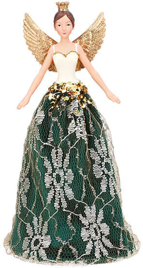 Gisela Graham Resin & Velvet Lace Fairy Tree Topper