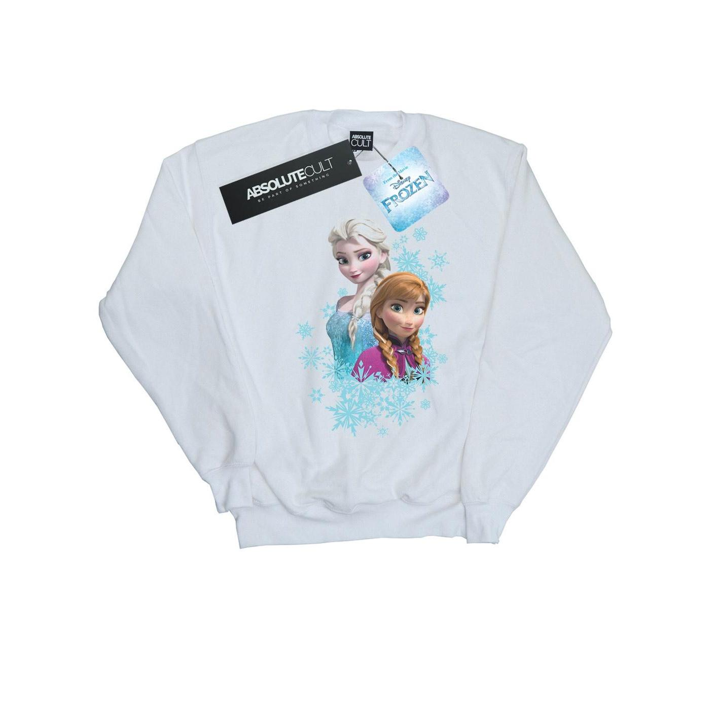 Disney Meisjes Frozen Elsa en Anna Zussen Sweatshirt (Wit)