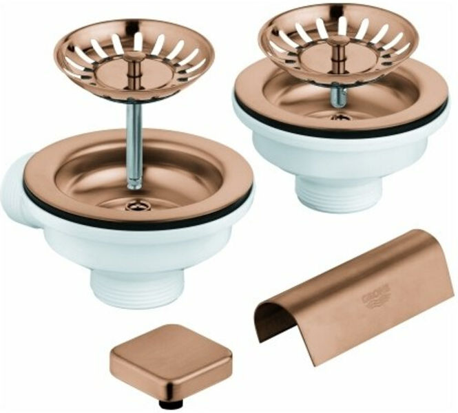 Grohe Spülen-Ablaufgrt. 40999 2 Becken mit Exzenter warm sunset gebürstet (40999DL0)