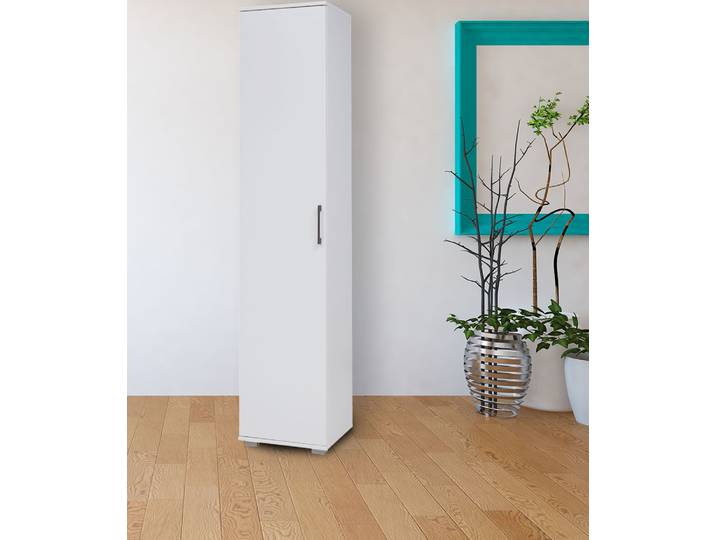 Wäscheschrank PRIESS Lissabon , weiß (lichtweiß), B:48cm H:193cm T:36cm, Holzwerkstoff, Schränke, Wäscheschrank