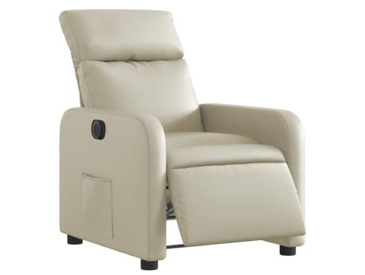 vidaXL Relaxsessel Elektrisch Creme Kunstleder
