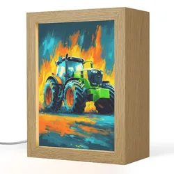 NACHTTISCHLAMPE Abstrakt - Traktor - Grün 15x20 cm