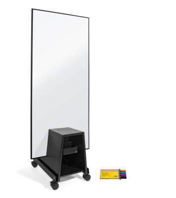 Sigel Whiteboard Set Meet up Single-use, 1 x Whiteboard mit B 1800 x H 900 mm, magnethaftend, weiß/schwarz, 1 x mobiler Stand und 4 x Board-Marker