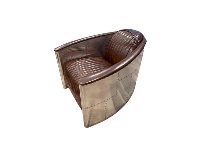 JVmoebel Sessel Aviator Lounge Sessel aus Echtleder im Retro Flugzeugdesign, Made in Europa