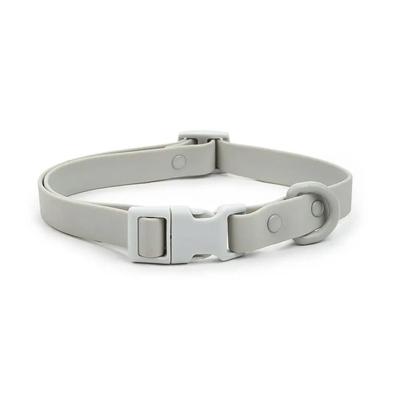 Elastic Webbing Identification Collar Waterproof & Rustproof Safety Neckband For Active Dogs gray m
