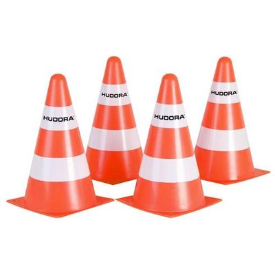 Hudora 76105 - Pylonen orange/weiß 22,5 cm, 4er Set