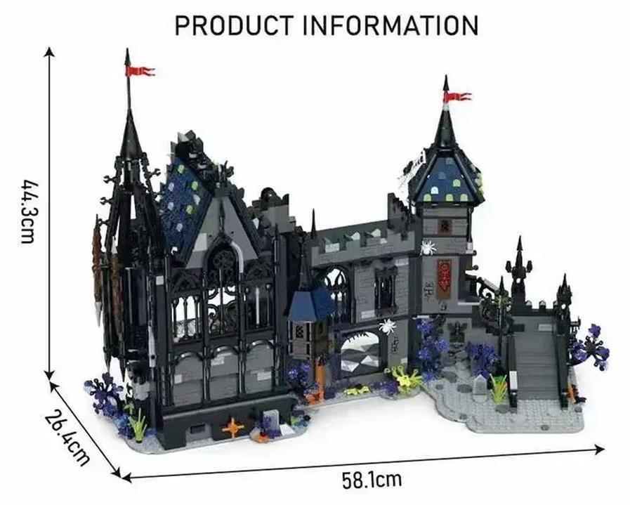 Vampire Gulad - Mittelalterlicher Burgbausatz - Modulares Modell - Kleine Bausteine - ABS-Kunststoff - Ab 14 Jahren - Schwarze Burg