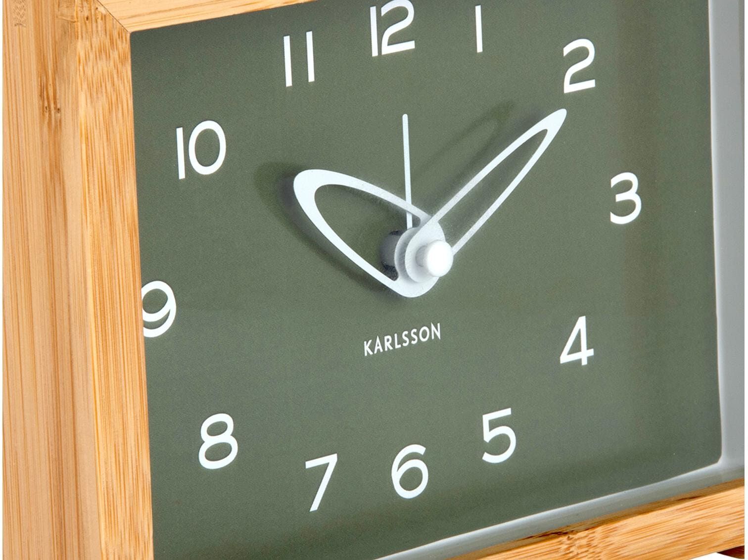 Wecker KARLSSON "Tipico", grün (braun, grün, schwarz), Wecker, Wecker braun, grün, schwarz Einheitsgröße