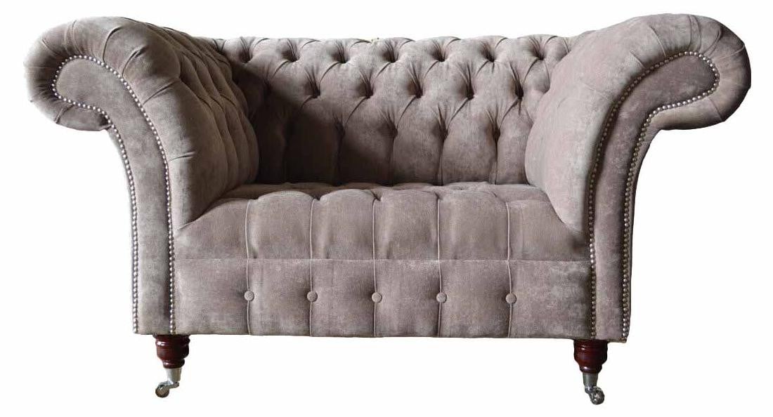 Chesterfield 1-zits fauteuil in luxe textiel voor volwassenen