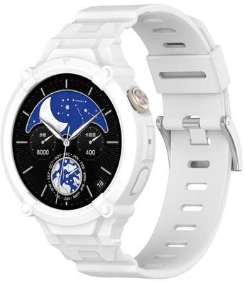 Everyday Crate Vivo Watch 5 Watch 3 Silicone Watch Band With Integrated Watch Case Protective Strap white