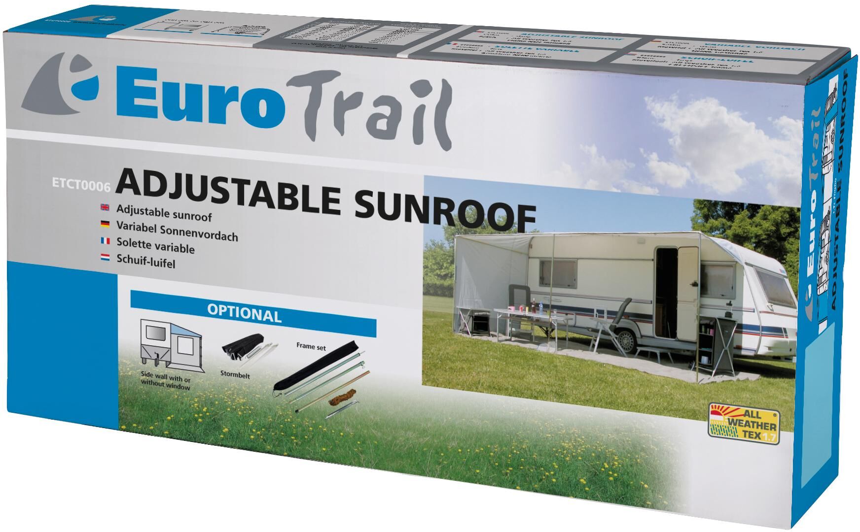 Vorzelt EUROTRAIL, weiss (grau), Zelte, B/H/L: 240cm, Vorzelt, B:240cm grau B/H/L: 240cm