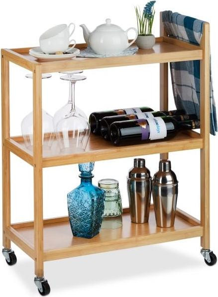 Serveertrolley van bamboe B2X
