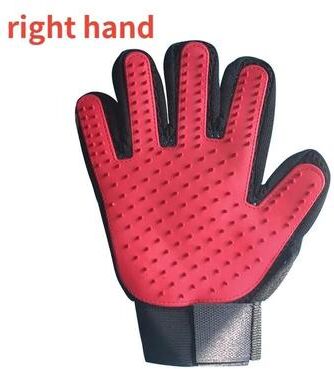 Uplifted Finds Silicone Five Finger Pet De Shedding Grooming Glove right Red