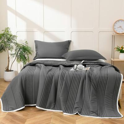 Shop Station Lightweight Quilted Summer Blanket Double Sided Soft Breathable Comforter & Cooling Bedspread grey 39.37 59.06 In