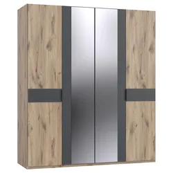 Drehtürenschrank Bergamo Graphit-/Eichefarben