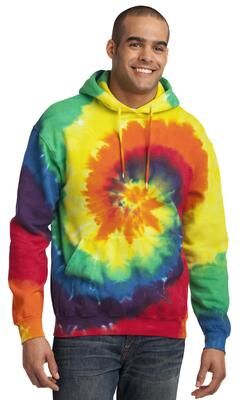 Port & Company PC146 Tie-Dye Pullover Hooded Sweatshirt in Rainbow size 4XL   Fleece