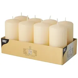 Starpak 8 Stumpenkerzen Ø 50 mm · 100 mm creme
