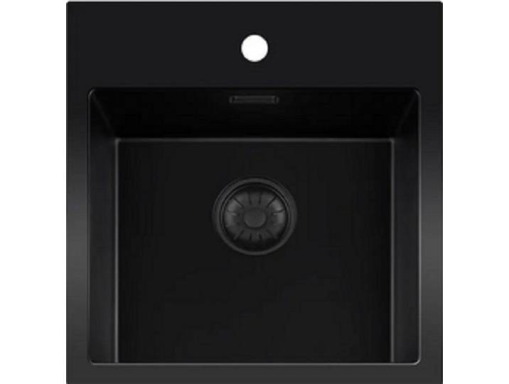 togo Küchenspüle 40BQ37TH-T, rechteckig, 46/52 cm, Schwarze Quarz Spüle