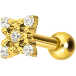 Titan Ohrpiercing mit Innengewinde KRISTALLBLUME