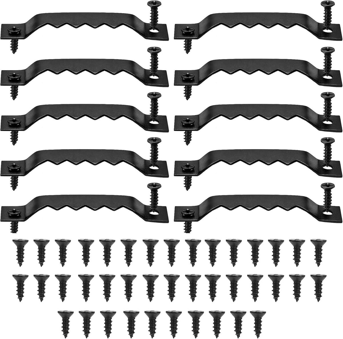 SnelShoppen 20 stuks zaagtand foto hangers, metalen bevestigingshaken met schroeven voor zware schilderijen en klokken