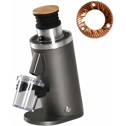 ROASTLY DF54 Red Ti Coffee Grinder Gen 4 IV V4, Electric Single Dose Coffee Grinder, Nearly Retention-Free (Grey)