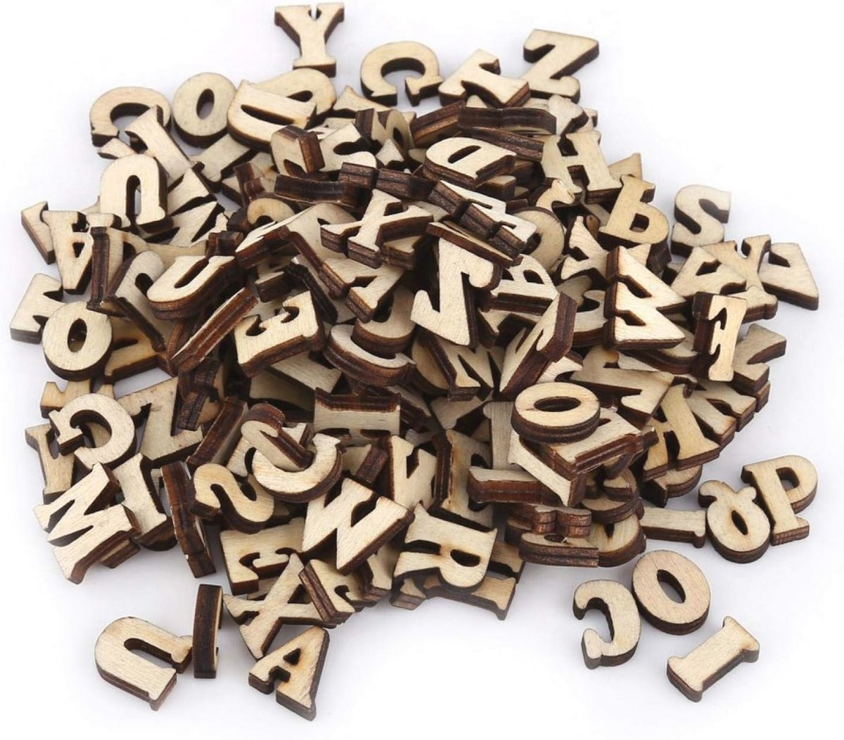 Houten Nummers en Letters Mix, 200 Stuks voor Creatief Knutselen en Decoratie