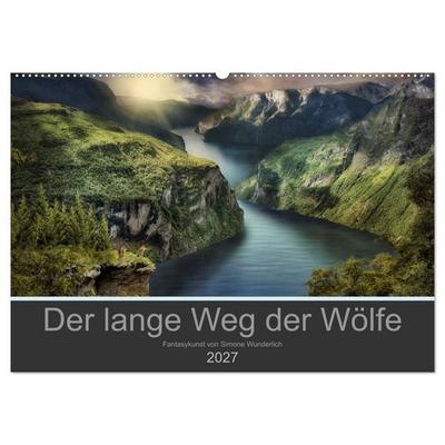 Der lange Weg der Wölfe (Wandkalender 2027 DIN A2 quer), CALVENDO Monatskalender