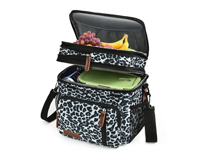 LuxusKollektion Kühltasche Kühltasche Lunchtasche Doppeldecker Camping Büro Leopardenmuster 15L