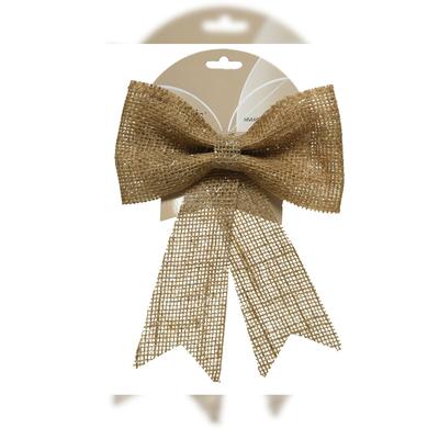 Christmas Decorations 1 Schleife 24cm Jute Optik Geschenkschleifen Weihnachtsschleifen Dekoschleifen festliche Dekoration Weihnachten braun