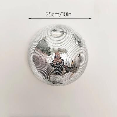 Inspired Finds Modern Disco Mirror Wall Art Semicircle Reflective Decor For Stylish Interiors 9.84in