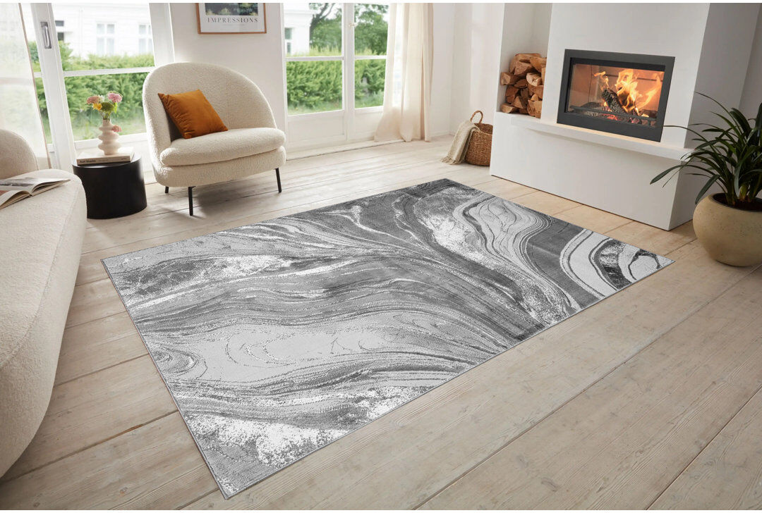 Metro Iris Area Rug Silvr Silver Rectangle 240 x 320 cm