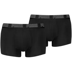 PUMA Herren Boxershorts, 2er Pack -  Everyday Trunks 2P, Cotton Stretch, einfarbig Schwarz / L