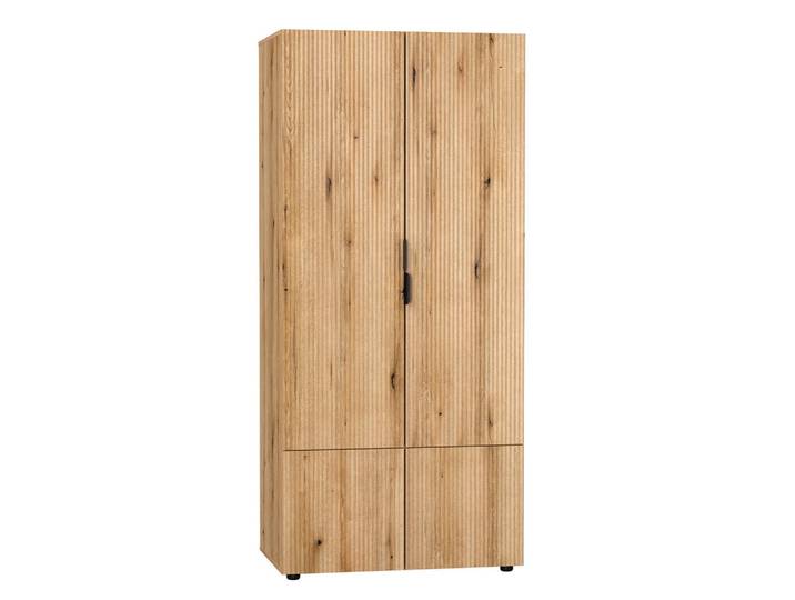 Petits-meubles Kleiderschrank 4 Türen Soly Holz, Braun, Holzwerkstoff, 90.4x198.5x56.1 cm, Schlafzimmer, Kleiderschränke
