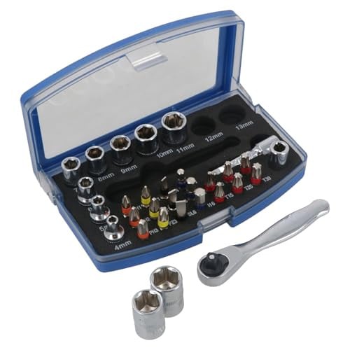 US PRO 31-delige 1/4" dop en bitset met ratel 3219