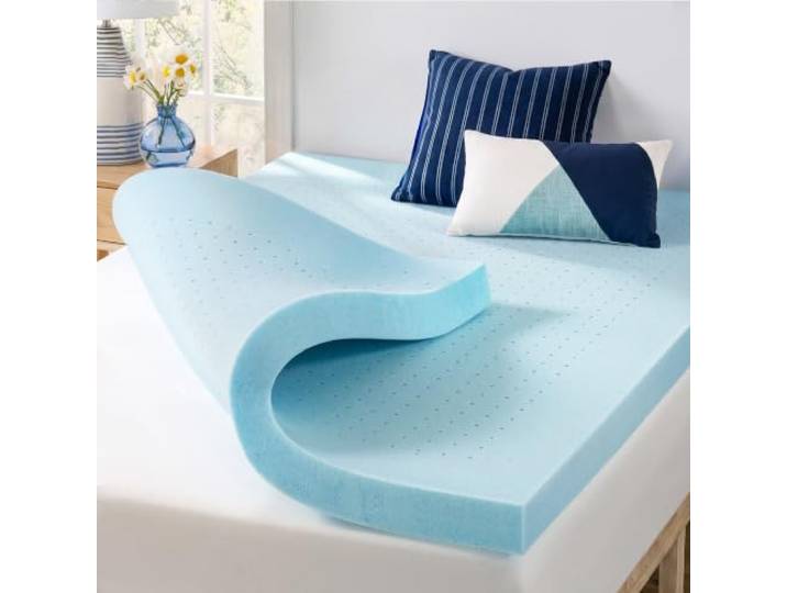 Best Price Mattress Matratzenauflage mit Kühlgel CertiPUR-US-Zertifiziert, Memory-Schaumstoff, blau, California King