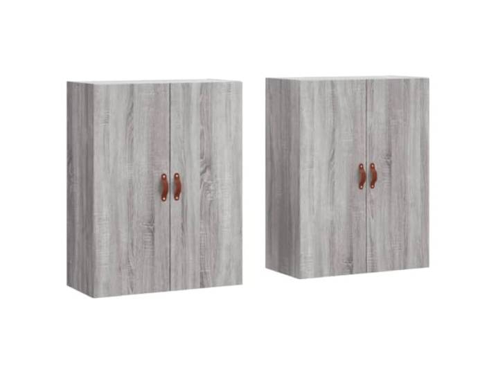 Helloshop26 2 Stück Wandschrank Design Praktische Aufbewahrung 69,5 x 34 x 90 cm aus Sonoma Technikholz grau 02_0055347
