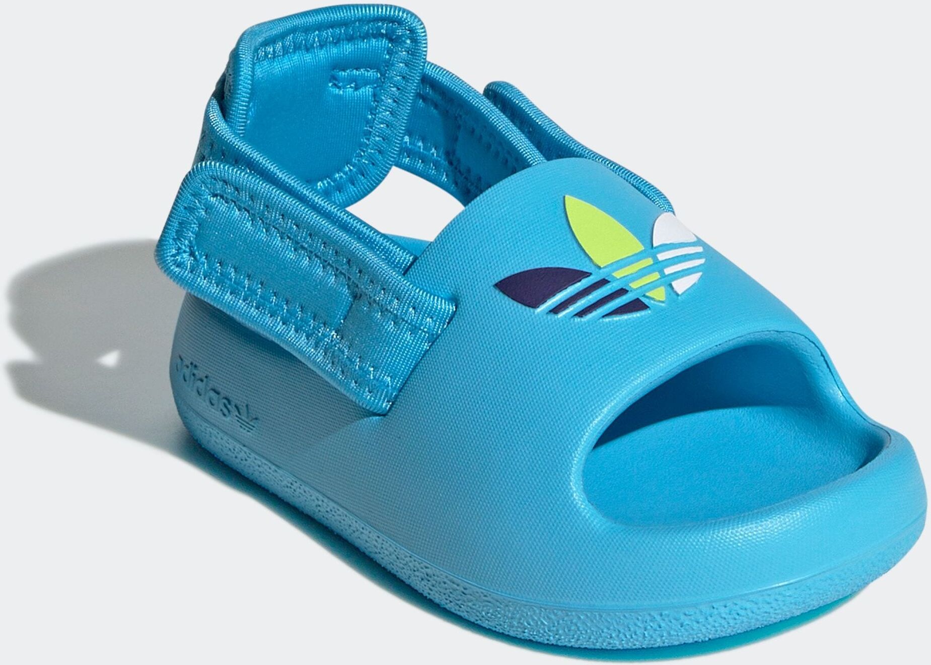 Sandale ADIDAS ORIGINALS "ADIFOM ADILETTE KIDS", Kinder, Gr. 26, gelb (sky rush, cloud weiß, solar gelb), Synthetik, Textil, Schuhe Sandale, für Kinder sky rush, cloud weiß, solar gelb 26
